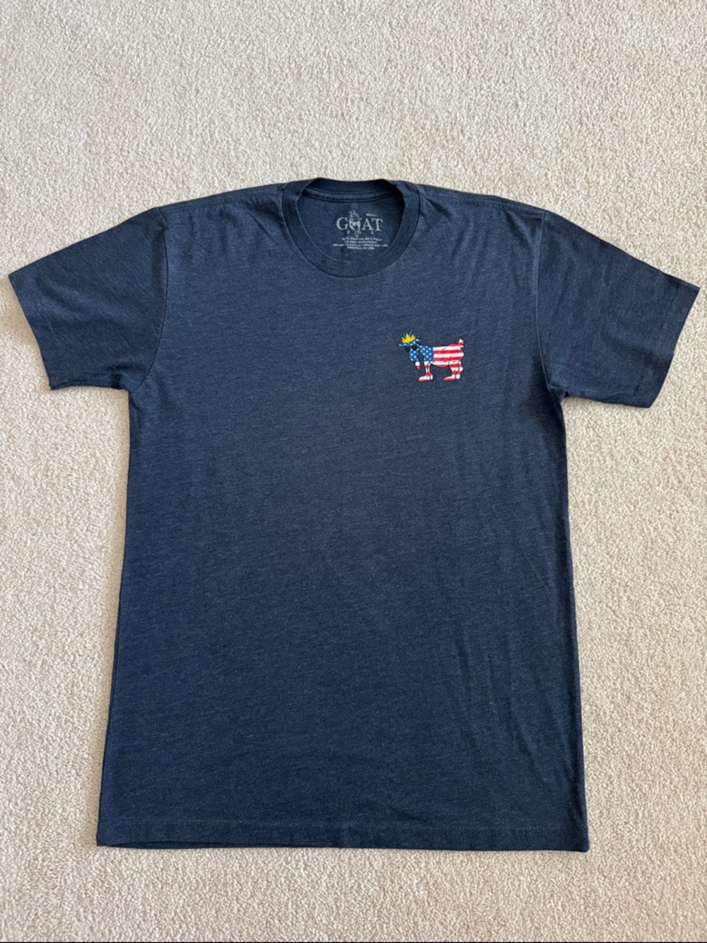 GOAT USA Navy Short Sleeve Graphic Tee - American Goat Logo